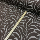 Brown Leaves Floral Curtain Brocade Fabric, 140cm