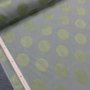 Spotted Circles Curtain Brocade Upholstery Fabric 140cm, Green