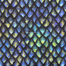 Dragon Fish Scales Print 100% Cotton Craft Fabric, Blue