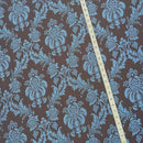 Duck Egg Damask Curtain Brocade Fabric 140cm, Brown
