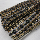 Black Stone Diamond Cut Gold Lace Trimming Wedding Dress Neck Hem Arms/Skirt Top