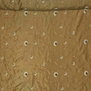 Embroidered Floral Taffeta Fabric, Gold