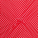 7mm White Spots Rose & Hubble Cotton Poplin Fabric, Red - Bull Ring Fabrics
