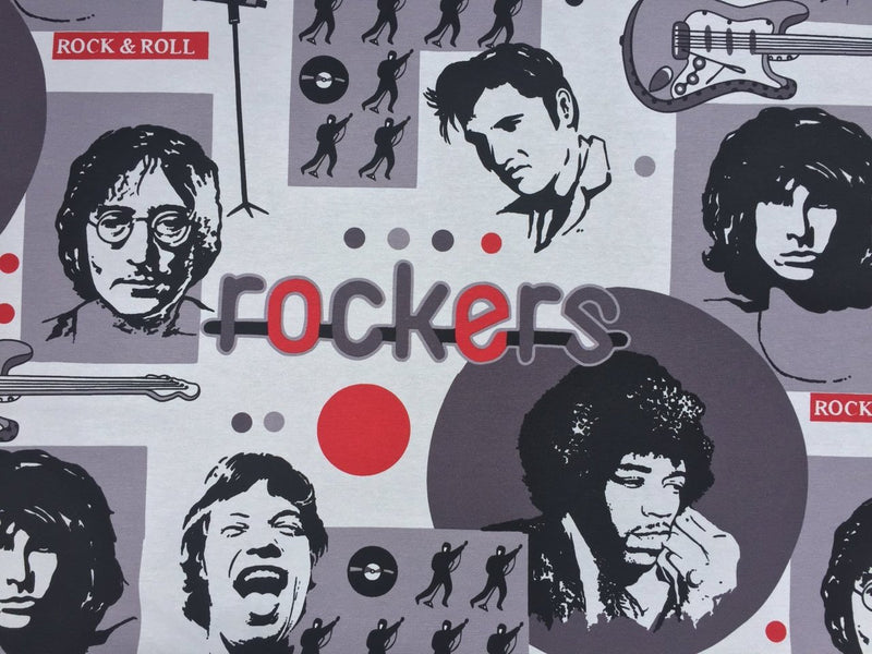 Rockers Rock And Roll Canvas Print Fabric