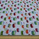 Tissu artisanal en polycoton avec des instruments de musique 