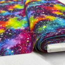 100% Cotton Galaxy Stars Space Planets 140cm, Multicoloured