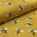 Bumblebee Digital Cotton Craft Bee Fabric 140cm, Mustard