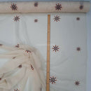 Cream Starbuzz Embroidery Floral Voile Fabric Net Curtain 150cm