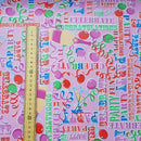 By The Metre Happy Birthday PVC Printed Tablecloth, Pink