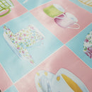 By The Metre Tea Cups & Saucers PVC Printed Tablecloth