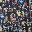 Day Of The Dead Rose & Hubble Skeletons Cotton Poplin Fabric