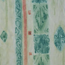 Abstract Aztec Printed Vintage Cotton Fabric 140cm, Cream/Green