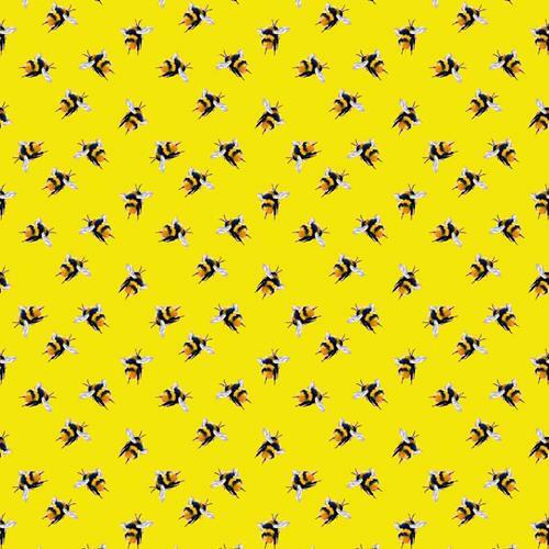 Bumblebee Digital Cotton Craft Bee Fabric 140cm, Yellow