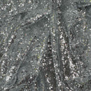 All Over Bling Sequins On Net Fabric, Silver