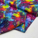 100% Cotton Galaxy Stars Space Planets 140cm, Multicoloured