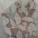 Cream Floral Cotton Stretch Lace Fabric 140cm