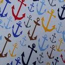 Sailors Anchors Print Furnishing Fabric