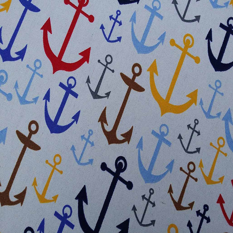 Sailors Anchors Print Furnishing Fabric