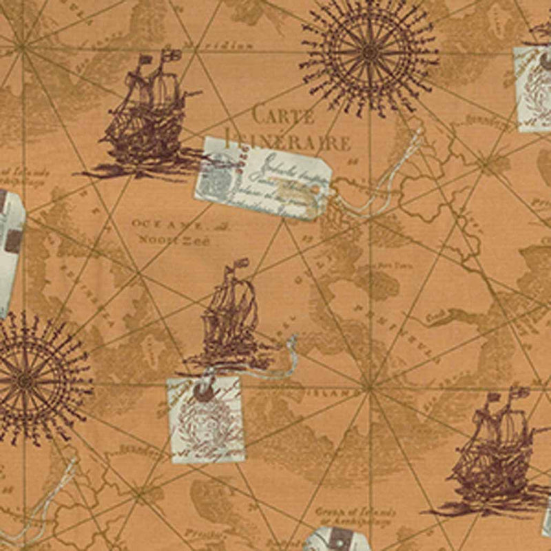 Ships Sailing Boats Print Rose & Hubble Cotton Poplin Dress Fabric