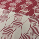 Abstract Pattern Curtain Fabric 140cm, Red/Cream