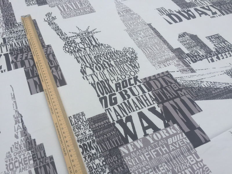 USA Famous Landmarks  Cotton Canvas Furnishing Fabric