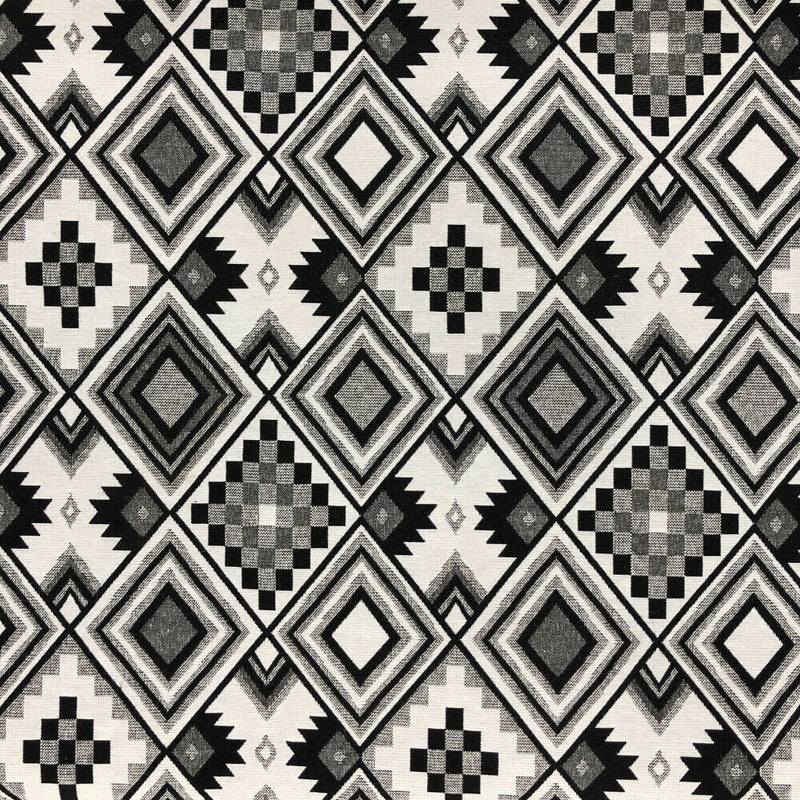 Tapestry Upholstery Fabric Curtain Cushion Blinds 140cm, Black/White