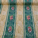'CADEAU' Damask Vintage Blossom Floral Print Cotton Fabric, Vert/Or