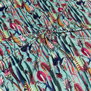 Tissu de rideau en velours pelucheux à impression numérique botanique, œuf de canard