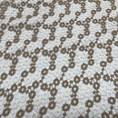 Chantilly Lace Net Frill Dress Fabric, Brown/White