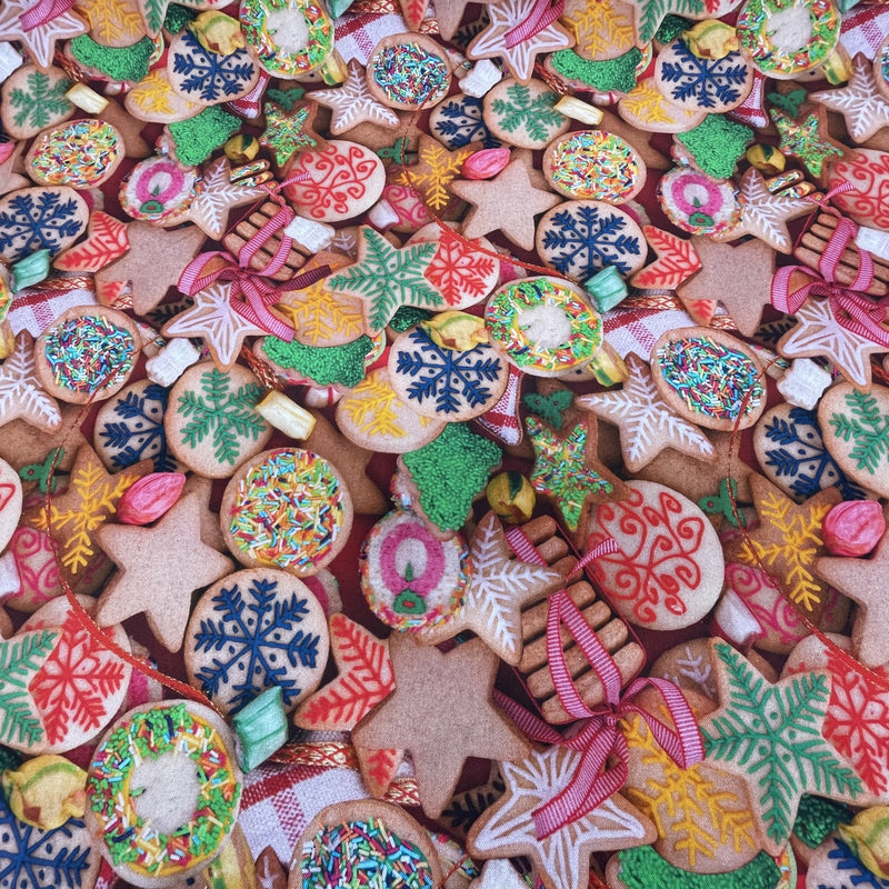 Digitaler Baumwollstoff mit Weihnachtsplätzchen-Print