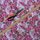 Blossom Floral Digital Print Bubble Crepe Dress Fabric, White