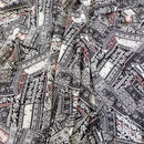 Abstract Designer Viscose Fabric, Ecru - Bull Ring Fabrics