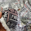 Abstract Designer Viscose Fabric, Ecru - Bull Ring Fabrics