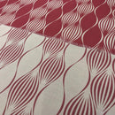 Abstract Pattern Curtain Fabric 140cm, Red/Cream - Bull Ring Fabrics