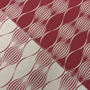 Abstract Pattern Curtain Fabric 140cm, Red/Cream - Bull Ring Fabrics