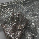 All Over Bling Sequins On Net Fabric, Silver - Bull Ring Fabrics