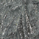 All Over Bling Sequins On Net Fabric, Silver - Bull Ring Fabrics