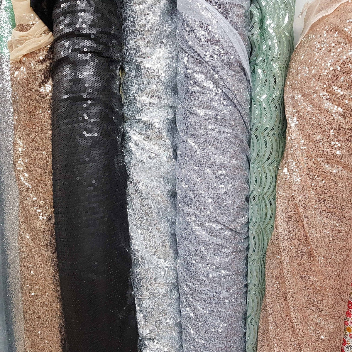All Over Sequins Bling Net Fabric - Bull Ring Fabrics