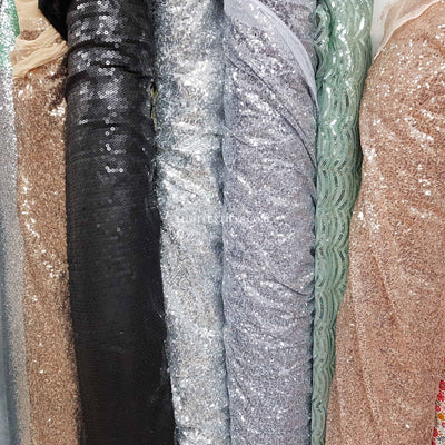 All Over Sequins Bling Net Fabric - Bull Ring Fabrics
