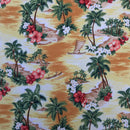 Aloha Hawaii Island Print Rose & Hubble Cotton Fabric - Bull Ring Fabrics