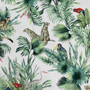 Amazon Tropical Digital Print Plush Velvet Curtain Fabric, Natural - Bull Ring Fabrics