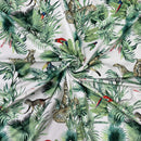 Amazon Tropical Digital Print Plush Velvet Curtain Fabric, Natural - Bull Ring Fabrics