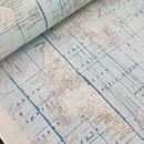 Atlantic Ocean Map Print Cotton Craft Curtain Upholstery Fabric - Bull Ring Fabrics