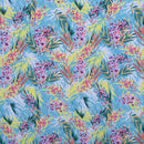 Autumn Floral Digital Print Bubble Crepe Dress Fabric, Sky - Bull Ring Fabrics