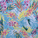 Autumn Floral Digital Print Bubble Crepe Dress Fabric, Sky - Bull Ring Fabrics