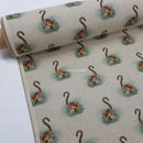 Digital Cotton Animal Linen Fabric, Lemurs