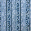 Striped Floral Abstract Cotton Sheeting Vintage Fabric 140cm, Blue