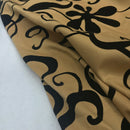 Monaco Cotton Panama Velvet Flocked Fabric Curtain Brocade Upholstery 140cm