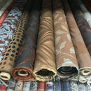 Brown Floral Damask Cotton Curtain Brocade Fabric 140cm