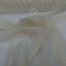 Cream Net Curtain Voile Embroidery Voile Fabric Dress Window Draping 150cm Wide